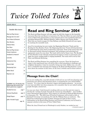 Twice Tolled Tales - Handbell Musicians of America Area 2