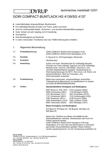 Technische Merkblatt-Sammlung Bondex / Dyrup - Fachhandel ...