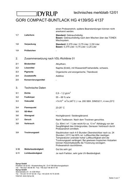 Technische Merkblatt-Sammlung Bondex / Dyrup - Fachhandel ...