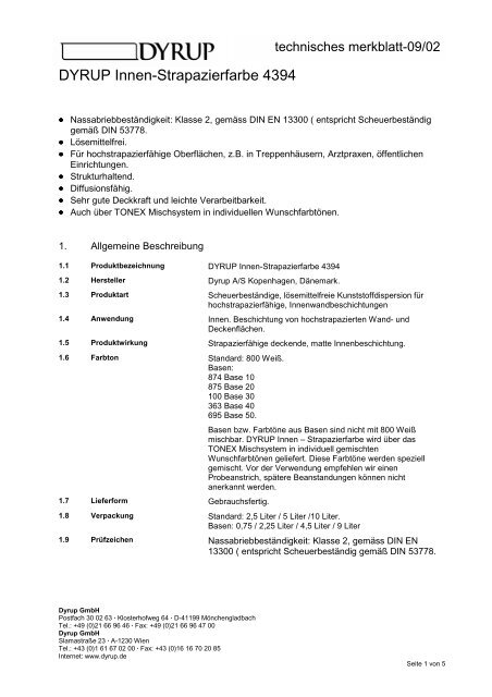 Technische Merkblatt-Sammlung Bondex / Dyrup - Fachhandel ...