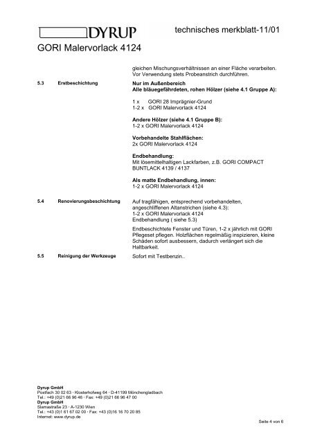 Technische Merkblatt-Sammlung Bondex / Dyrup - Fachhandel ...