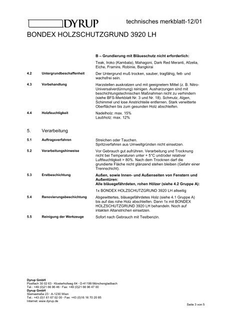 Technische Merkblatt-Sammlung Bondex / Dyrup - Fachhandel ...