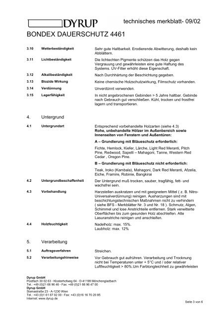 Technische Merkblatt-Sammlung Bondex / Dyrup - Fachhandel ...