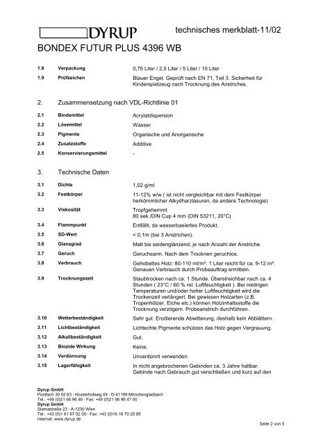 Technische Merkblatt-Sammlung Bondex / Dyrup - Fachhandel ...