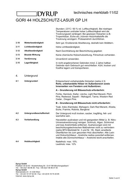 Technische Merkblatt-Sammlung Bondex / Dyrup - Fachhandel ...