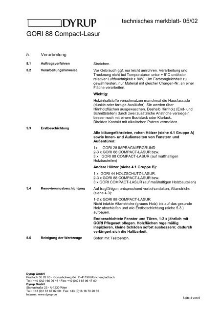 Technische Merkblatt-Sammlung Bondex / Dyrup - Fachhandel ...