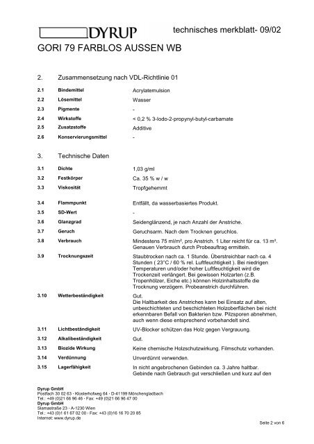 Technische Merkblatt-Sammlung Bondex / Dyrup - Fachhandel ...