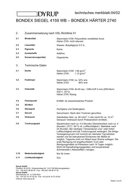 Technische Merkblatt-Sammlung Bondex / Dyrup - Fachhandel ...