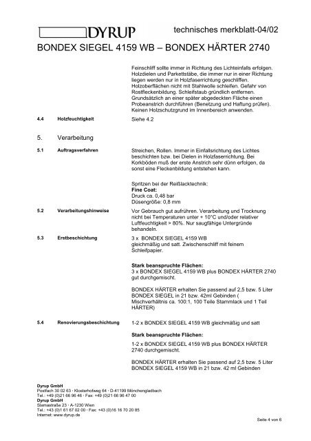 Technische Merkblatt-Sammlung Bondex / Dyrup - Fachhandel ...