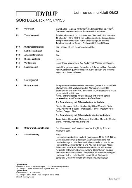 Technische Merkblatt-Sammlung Bondex / Dyrup - Fachhandel ...