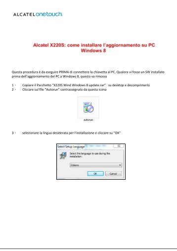 Alcatel X220S Wind - Aggiornamento a Windows 8