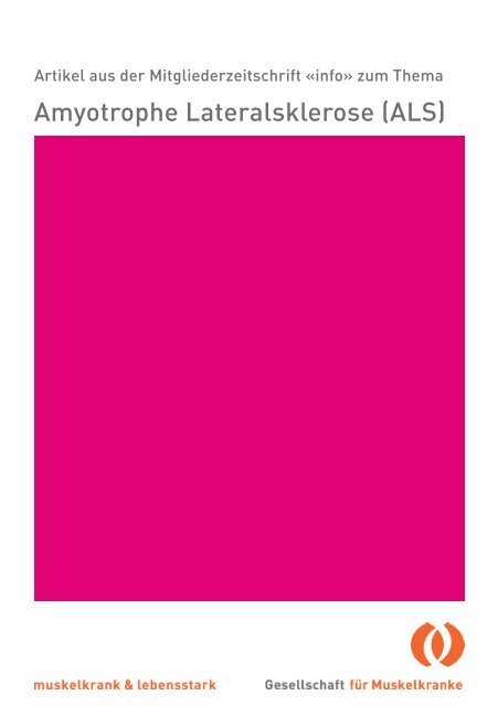 Amyotrophe Lateralsklerose (ALS) - Schweizerische Gesellschaft fÃ¼r ...