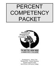 percent competency packet - North Shore Community College