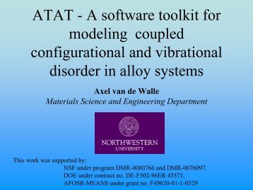 ATAT - A software toolkit for modeling coupled configurational and ...