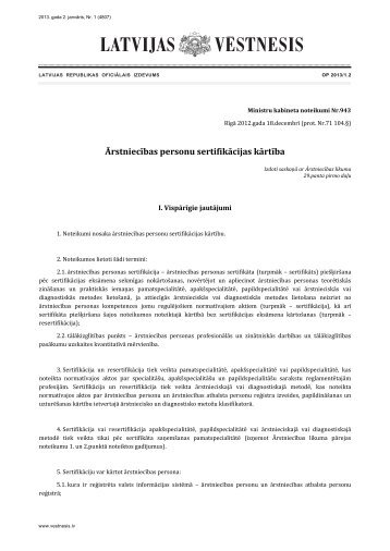 ÄrstniecÄ«bas personu sertifikÄcijas kÄrtÄ«ba