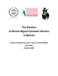 The Situation of Women Migrant Domestic Workers in Bahrain