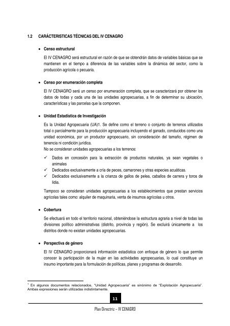 (IV CENAGRO) PLAN DIRECTRIZ - Inei