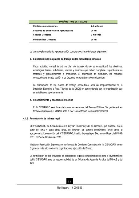 (IV CENAGRO) PLAN DIRECTRIZ - Inei