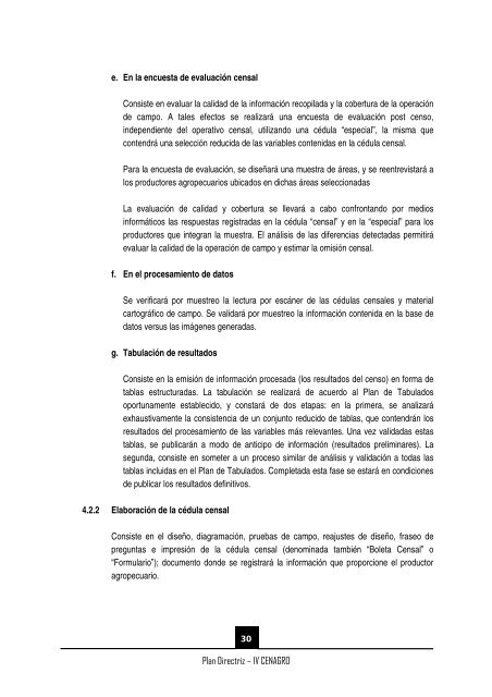 (IV CENAGRO) PLAN DIRECTRIZ - Inei