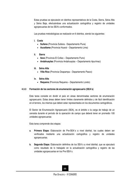 (IV CENAGRO) PLAN DIRECTRIZ - Inei