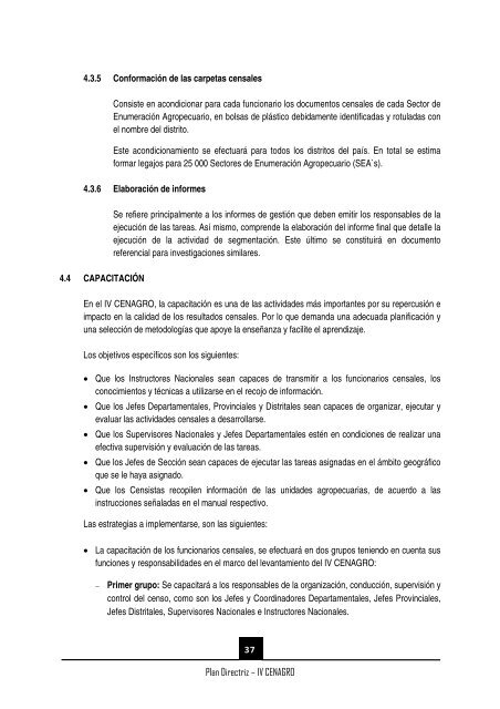 (IV CENAGRO) PLAN DIRECTRIZ - Inei