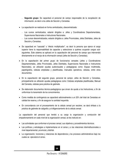 (IV CENAGRO) PLAN DIRECTRIZ - Inei