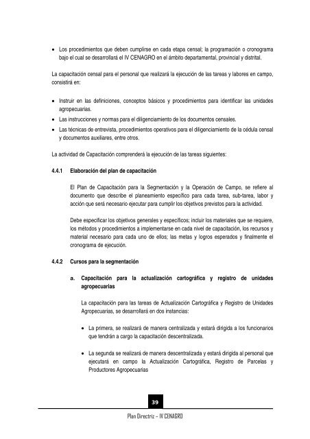 (IV CENAGRO) PLAN DIRECTRIZ - Inei