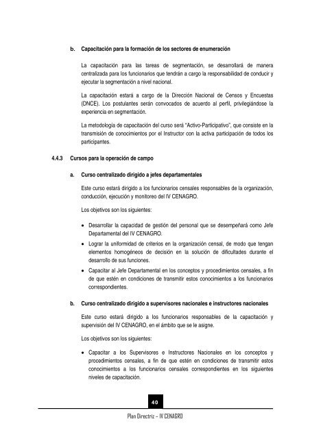 (IV CENAGRO) PLAN DIRECTRIZ - Inei