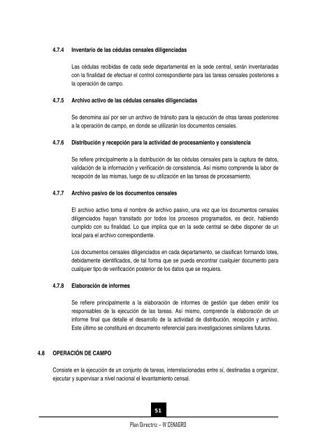 (IV CENAGRO) PLAN DIRECTRIZ - Inei