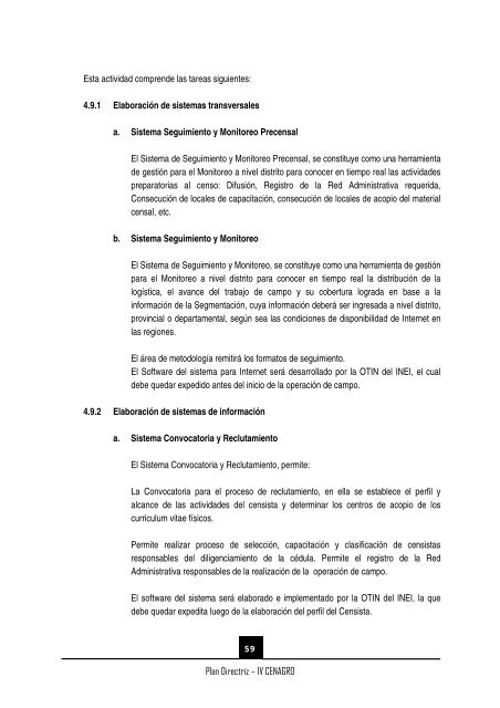 (IV CENAGRO) PLAN DIRECTRIZ - Inei