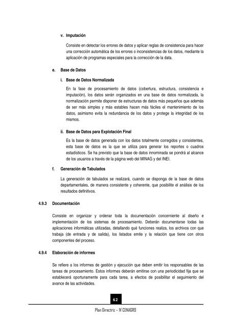 (IV CENAGRO) PLAN DIRECTRIZ - Inei