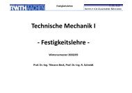 Technische Mechanik I - Festigkeitslehre -