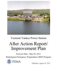 After Action Report/ Improvement Plan - State of Vermont