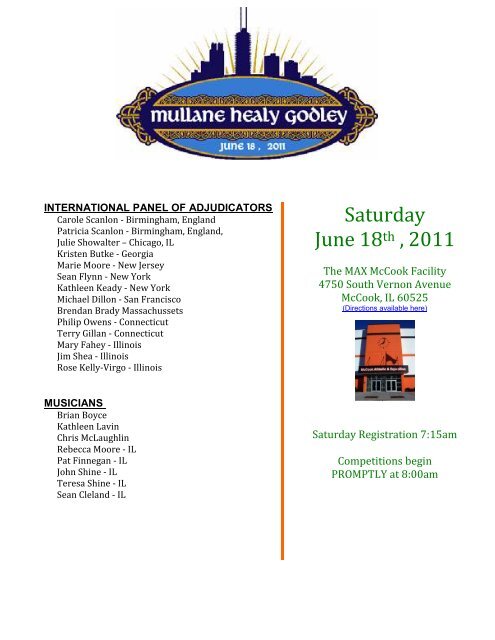 Saturday June 18th , 2011 - Mullane Healy Godley Irish Dance ...