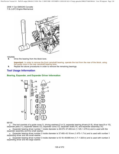 LS7 Corvette Mechanical Repair Specs (PDF) - Bakes Online