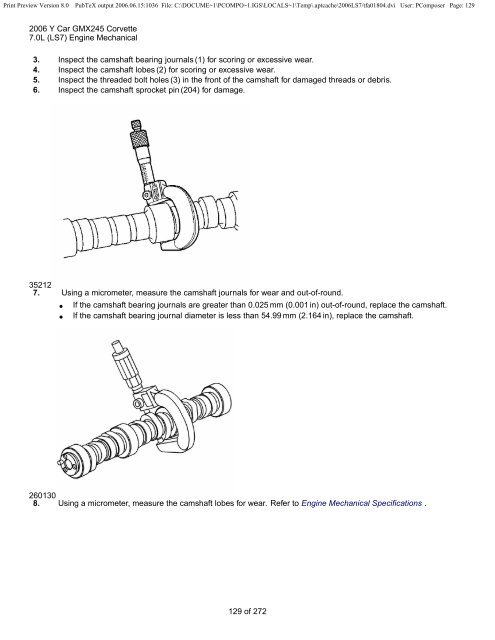 LS7 Corvette Mechanical Repair Specs (PDF) - Bakes Online