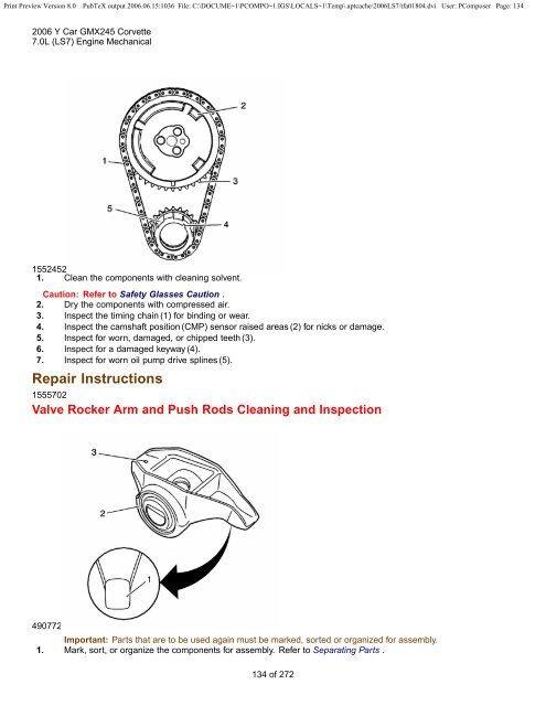 LS7 Corvette Mechanical Repair Specs (PDF) - Bakes Online