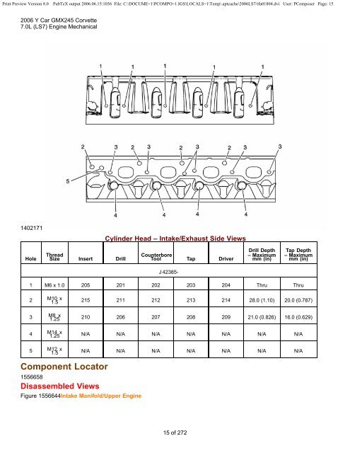 LS7 Corvette Mechanical Repair Specs (PDF) - Bakes Online