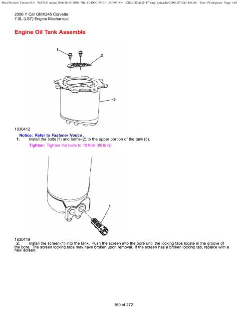 LS7 Corvette Mechanical Repair Specs (PDF) - Bakes Online