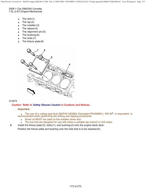 LS7 Corvette Mechanical Repair Specs (PDF) - Bakes Online