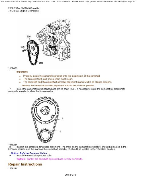 LS7 Corvette Mechanical Repair Specs (PDF) - Bakes Online