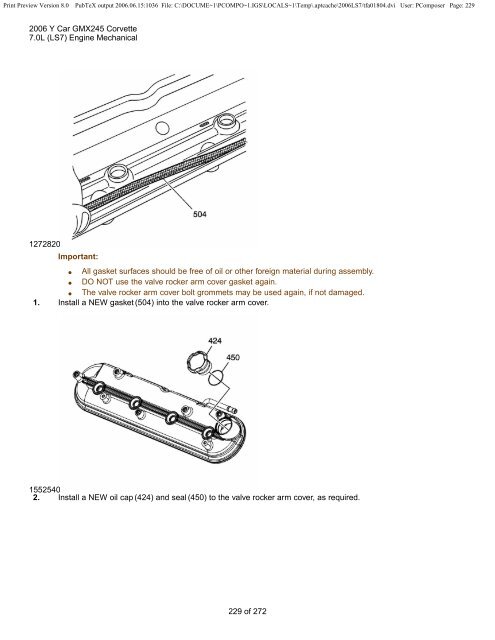 LS7 Corvette Mechanical Repair Specs (PDF) - Bakes Online