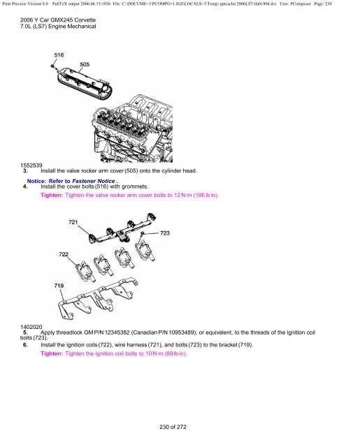 LS7 Corvette Mechanical Repair Specs (PDF) - Bakes Online