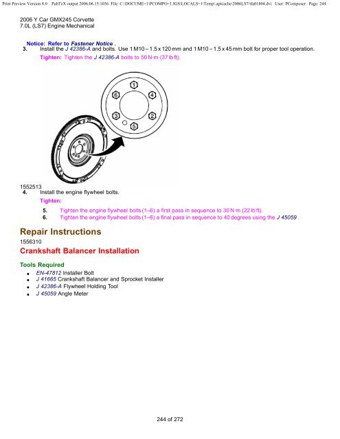 LS7 Corvette Mechanical Repair Specs (PDF) - Bakes Online