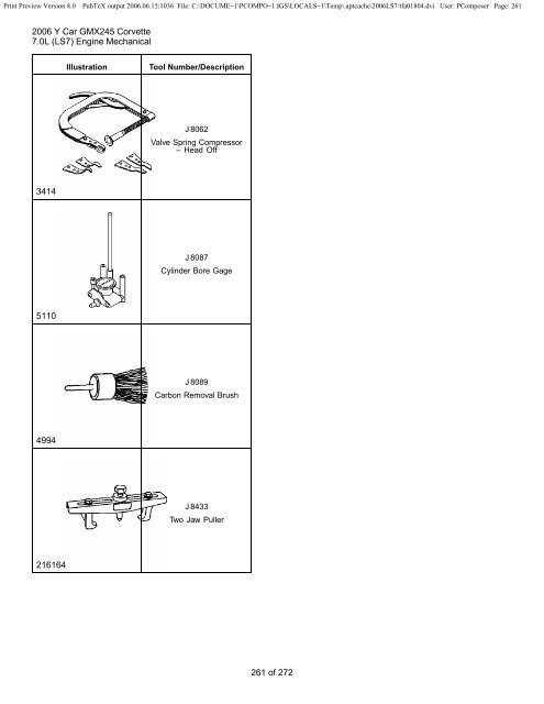 LS7 Corvette Mechanical Repair Specs (PDF) - Bakes Online