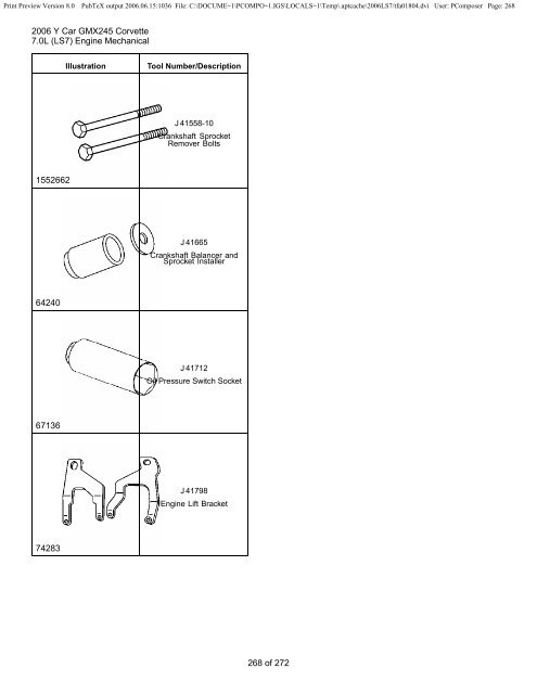 LS7 Corvette Mechanical Repair Specs (PDF) - Bakes Online