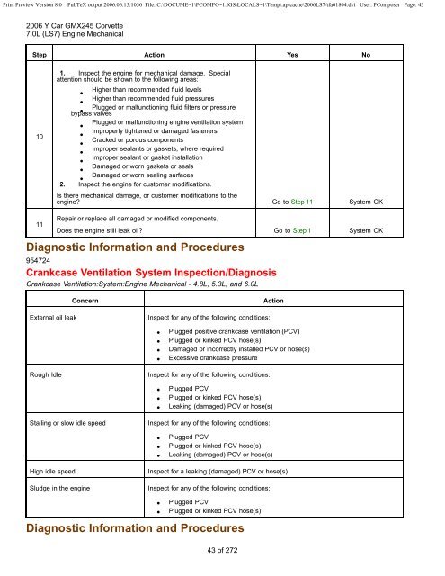 LS7 Corvette Mechanical Repair Specs (PDF) - Bakes Online