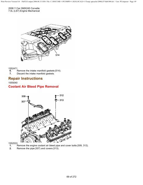 LS7 Corvette Mechanical Repair Specs (PDF) - Bakes Online