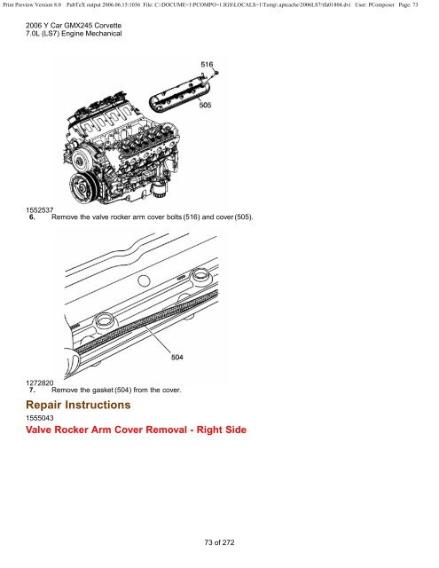 LS7 Corvette Mechanical Repair Specs (PDF) - Bakes Online