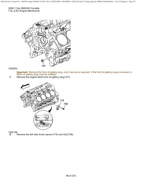 LS7 Corvette Mechanical Repair Specs (PDF) - Bakes Online